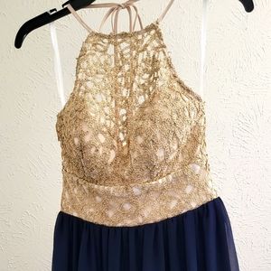 Backless Short Homecoming Dress with Applique